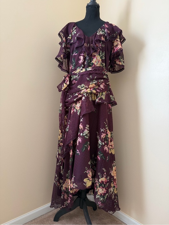 ASOS Dresses & Skirts - ASOS Ladies Floral Ruffle Maxi Dress in Plum Floral